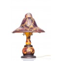 Table Lamp Galle type - Red Poppies Witch Hat