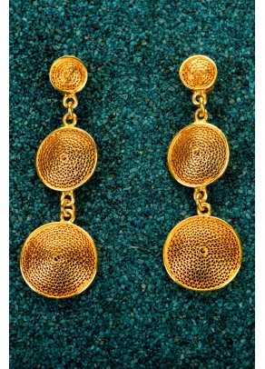 Gold-plated Silver Filigree Earrings - Tres Botones