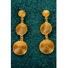 Tres botones - Gold plated silver earrings