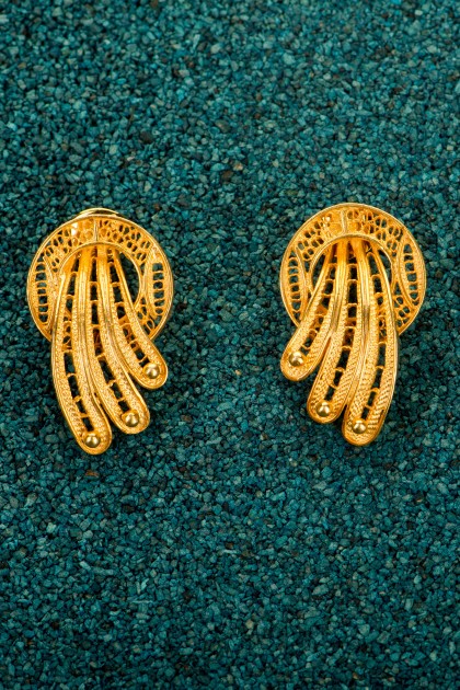 Plumas - Gold plated silver earrings