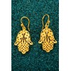 Hamsa - Gold plated silver earrings
