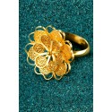 Gold-plated Silver Filigree Ring - Florecita