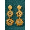 Trio Floral - Gold plated Silver Filigree Earrings