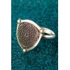 Black First Diatom - Silver filigree ring