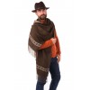 “Inca Cross at Dusk” baby alpaca and pima cotton double-sided shawl
