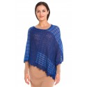 Delicate and sheer blue baby alpaca poncho