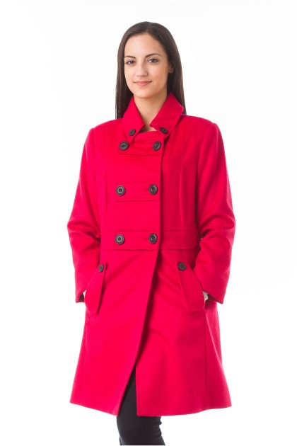 Pardesiu reversibil Red Riding Hood din lână si alpaca
