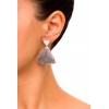 Black Fifth Diatom - Silver filigree earrings