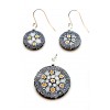 Murrine Set - White Flowers in Black Frame