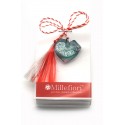 Murano Turquoise Heart March Brooch