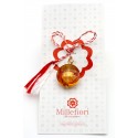 Murano Amber Sphere March Brooch