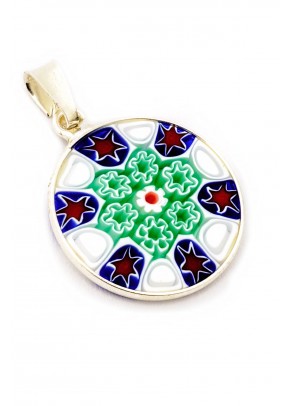 Murrine Pendant Fiore (silver, 1,8 cm)