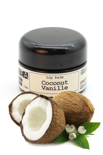 Balsam de buze bio cu unt de shea, ulei de cocos si extract natural de vanilie