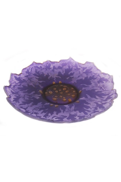 Rosetta Violet - Cameo Glass Platter - Galle Type