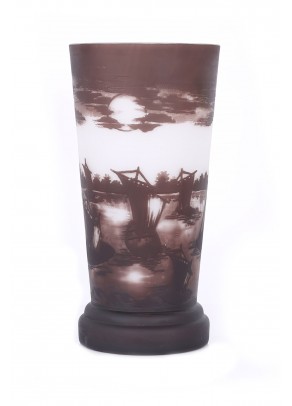 Stormy Seas Cameo Glass Vase - Galle type