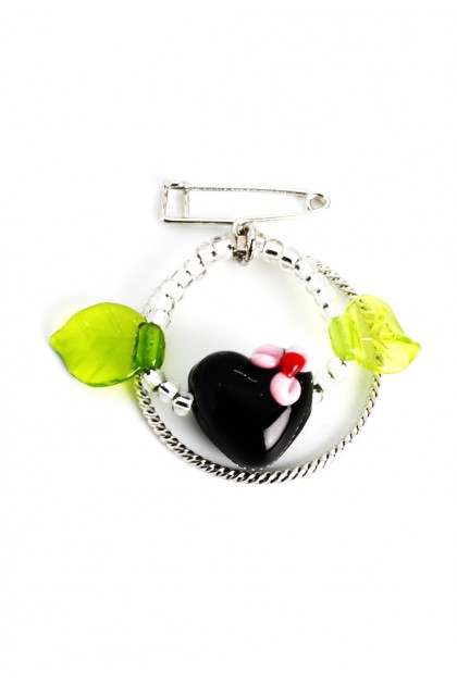 Martisor Murano - Cuorecino Nero