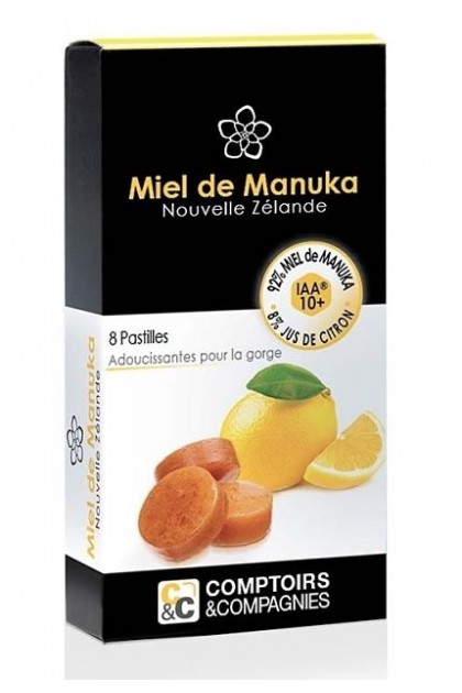 Manuka honey IAA10+ and lemon lozenges