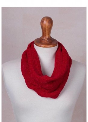 Kali Red - baby alpaca fine neck scarf